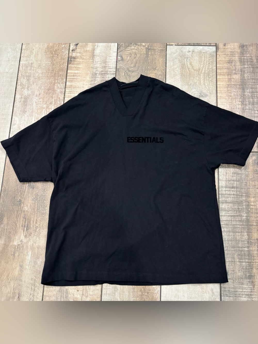 Fear Of God FOG Essentials V Neck Shirt Oversized Jet Black Medium